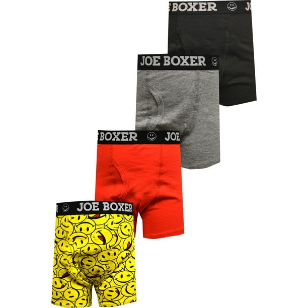 Joe Boxer Boys' Joe Boxer Kids Signature Licky Cotton 4 Pack Boxer Briefs (14/16)