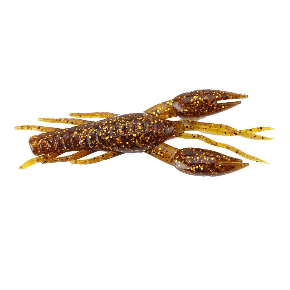 Crawfish Bait Silicone Soft Artificial Bait Crayfish and Worm Hook 3D Slow Sinking Floating Shrimp Creature Lures Fishing Hook for Bass Fishing Freshwater or Saltwater 
