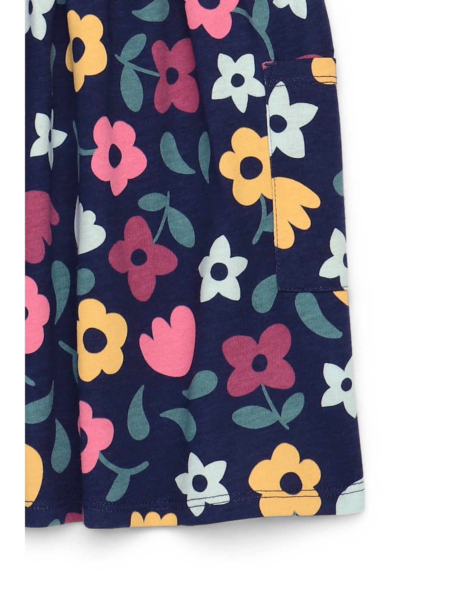 Garanimals Toddler Girl Short Sleeve Printed Dress with Patch Pockets, Sizes 18M-5T
