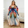 thumbnail image 6 of Sunforyou Women Print Kaftan Dresses Plus Size Swimsuit Coverup 2025 Summer House Dress Caftan Loungewear, 6 of 6