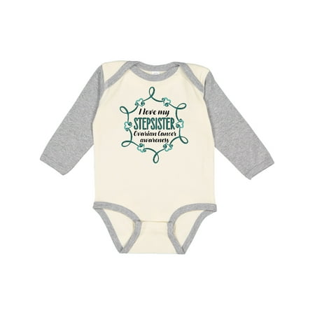 

Inktastic I Love My Stepsister Ovarian Cancer Awareness Gift Baby Boy or Baby Girl Long Sleeve Bodysuit