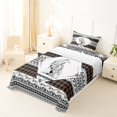 thumbnail image 5 of Manfei Classic Wolf Patch Twin Sheets,Brown Check Pine Bedding,3pcs,1 Fitted Sheet and 1 Pillowcase, 5 of 6