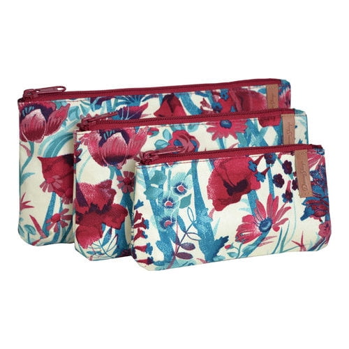 Women's Donna Sharp Rectangle Cosmetic Bag (3 Piece) 10.5" x 6" x 0.5
