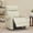Creamy Gray, variant on Spruce & Spring Power Recliner Chair, Wall Hugger Reclining Chair for Living Room, Bedroom, Faux Leather, Saddle Brown