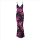 thumbnail image 2 of Conjunto de Falda Larga con Estampado Floral y Top Halter Trajes para Salir para Mujer Negro M, 2 of 10