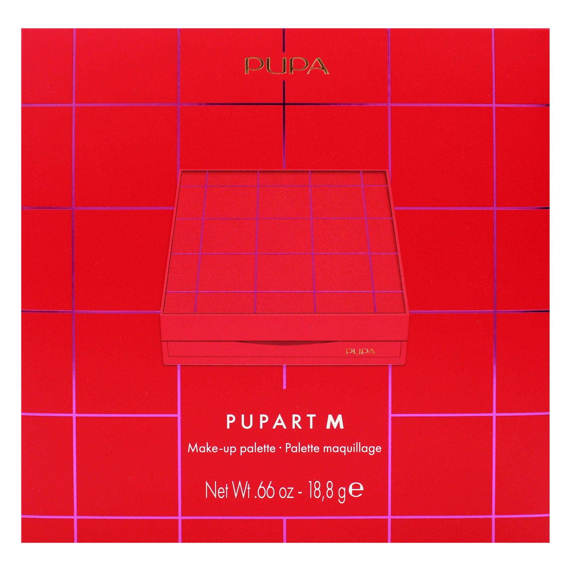 Pupa Milano Pupart M Make-Up Palette, Girls Makeup Kit, 003 Red, 0.4 oz