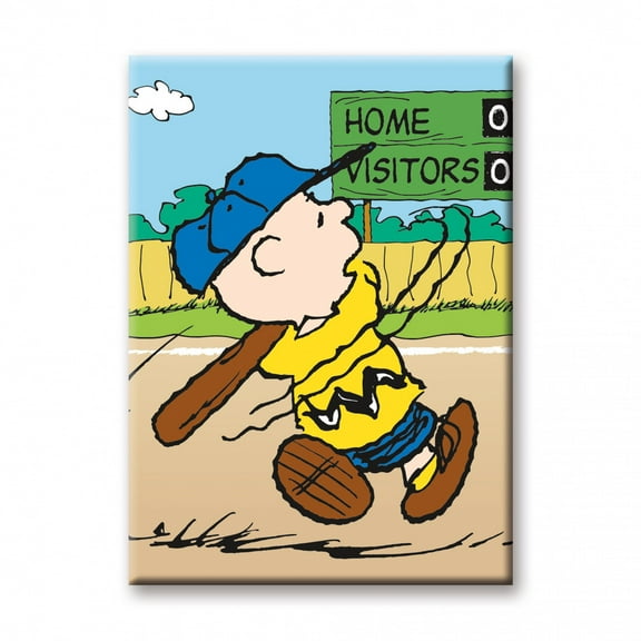 Peanuts Charlie Brown Swinging Baseball Bat Magnet