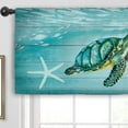 thumbnail image 5 of Turtle Ocean Sea Kitchen Curtain Valance 54W x 18H Rod Pocket Coastal Farmhouse Rustic Starfish Teal Window Treatment for Living Room Bedroom Bathroom, 5 of 6