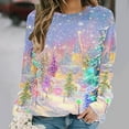 thumbnail image 2 of Christmas Sweatshirts Women Graphic Printed Xmas Funny Tee Shirt Plus Size Holiday Tops Loose Crewneck Pullovers (L, Multicolor), 2 of 5