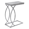 HomeStock Accent Table, C-Shaped, End, Side, Snack, Living Room, Bedroom, Metal, Laminate, Grey, Chrome, Contemporary, Modern