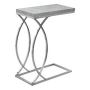 HomeStock Accent Table, C-Shaped, End, Side, Snack, Living Room, Bedroom, Metal, Laminate, Grey, Chrome, Contemporary, Modern