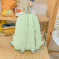 thumbnail image 2 of Casual Schoolbag Nylon Bookbag Multi-pocket Preppy Style Knapsack (Green), 2 of 10