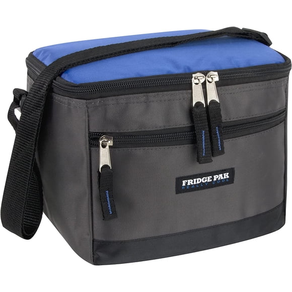 6 Can Cooler Bags Insulated Soft Cooler Lunch Bag for Men, Waterproof Leak Proof Cooler Bags Insulated for Beach, Work, Travel (Blue on Grey)