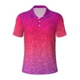 thumbnail image 2 of Daiia Light Purple Glitter Pattern Men’s Polo Shirts,Solid Deck Shirt,Classic Fit, Breathable Cotton Polo for Casual and Sport Wear-Medium, 2 of 7