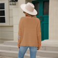 thumbnail image 2 of Vedolay Women's 2023 Tops Womens 2023 Fall Fashion Long Sleeve Sweater Ruffle Slim Fit Pullover Top,Khaki L, 2 of 5