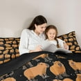 thumbnail image 4 of Manfei Brown Capybara Bedding Comforter Set,Kids Kawaii Animal Twin Comforter Sets For Boys Girls Teens,Black Brown Bedding Set,Microfiber Bedroom Decor Reversible,2 Pieces, 4 of 8