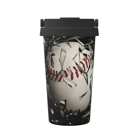

Logiee Baseball Breaking Glass Print Stainless Steel Coffee Tumbler Travel Coffee Mug Insulated Coffee Mug with Lid Spill Proof Coffee Cup Portable Thermal Mug