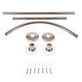 thumbnail image 2 of Barra de Cortina de Curva Ajustable 17-24 Pulgadas Bañera Barra de Barra de Cortina Anillos Ganchos Clips Finials Varilla METRO, 2 of 9