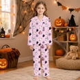 thumbnail image 2 of Halloween Pajamas Kids Size 7-8 Years Girls Enchanting Sleepwear Long Sleeve Top with Pants Soft Nightwear Pjs for Girls Pink, 2 of 4