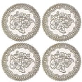thumbnail image 1 of 12pcs round rustic cup mat lace pvc pad heat insulation coasters for home restaurant hotel (random pattern), 1 of 3