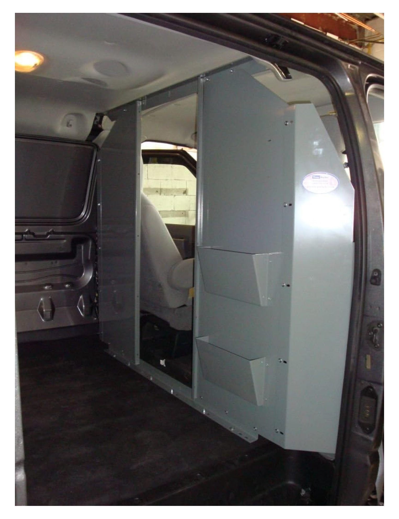 Van Partition File Holder - 2 Slot Organizer for Literature & Documents - Heavy Duty Steel - Grey Powder Coat - Safety Partition Accessory