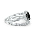 thumbnail image 5 of Halo Bridal Set Piece Oval Ring Black CZ 925 Sterling Silver Size 11, 5 of 5