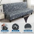 thumbnail image 2 of 2024 Stretch Futon Slipcover Armless Sofa Cover Sofa Bed Cover Furniture Protector Without Armrests Soft with Elastic Bottom, 2 of 7
