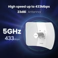 thumbnail image 4 of O8 Point d'Accès Extérieur 433 Mbps Longue Portée CPE 5GHz Pont Sans Fil Transmission 23dBi 20km APWISPIP65 Étanche 1pcs Ajouter Prise EU, 4 of 5