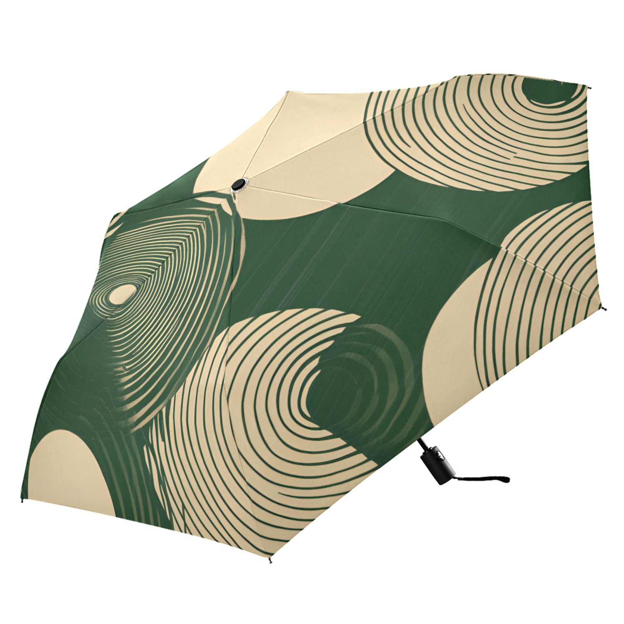 FORMRS Travel Umbrella Folding Auto Open Close Windproof Rain UV Protection, Beige Abstract