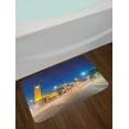 thumbnail image 2 of Urban Bath Mat, Night View of Big Ben and Westminster Palace Parliament Square London England, Non-Slip Plush Mat Bathroom Kitchen Laundry Room Decor, 29.5 X 17.5 Inches, Blue Silver Yellow, Ambesonne, 2 of 2