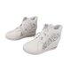 thumbnail image 3 of Zapatos de mujer con encaje de flores blancas, suela gruesa, transpirables, de piel sintética, informales, color blanco 37, 3 of 15