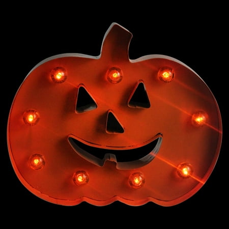 10 led lighted orange marquee pumpkin halloween decoration orange lights