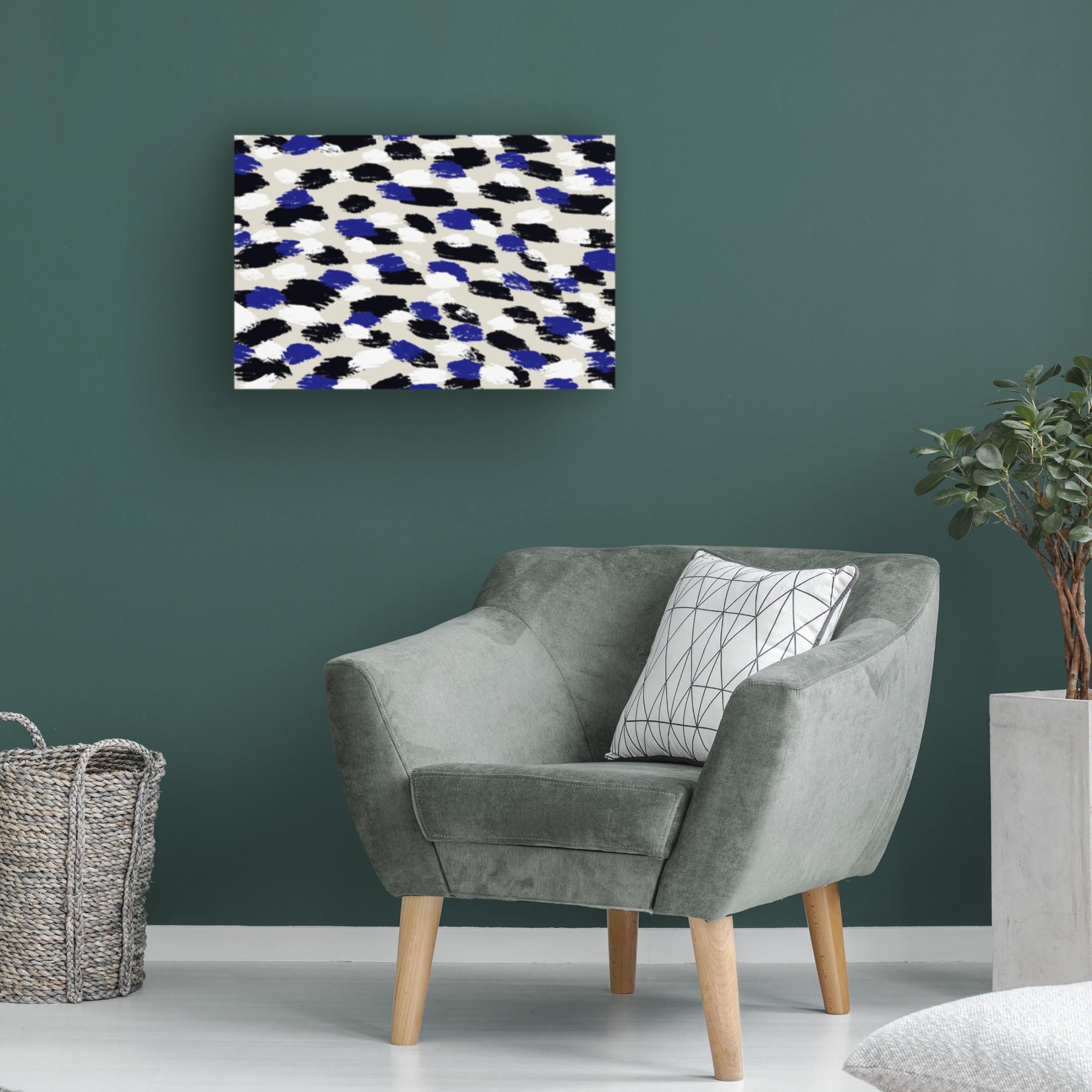 Canvas Wall Art - Treechild 'Blue Strokes Square' Wall Art for Living Room, Bedroom, or Office D?cor by Trademark Fine Art - 19 x 12 Inches