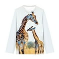thumbnail image 5 of Baby Days YLSDY Teen Boys T-Shirts Giraffe Print Tees Long Sleeve Basic Tops Crewneck Athletic Dry Fit Gym Running Tshirts White 3 Years, 5 of 6