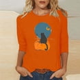 thumbnail image 2 of Sentmoon Tenue de l\'Action de Grâce Grande Taille Col Rond Hauts Habillés pour Femmes Ample avec Imprimé Blouse à Manches Longues Active Automne et Hiver pour Fêtes d'Halloween et Événements Costumés Orange m, 2 of 6