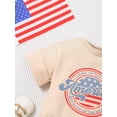 thumbnail image 6 of Independence Day Infant Baby Girl Boy Romper, Summer Short Sleeve Round Neck America Letters Print Casual Party Street Bodysuit, 6 of 9