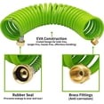 thumbnail image 2 of AUTOMAN EVA Recoil Garden Hose 25ft - Includes 7 Pattern Spray Nozzle, Corrosion Resistant Garden Coil Hose. Green, 2 of 5