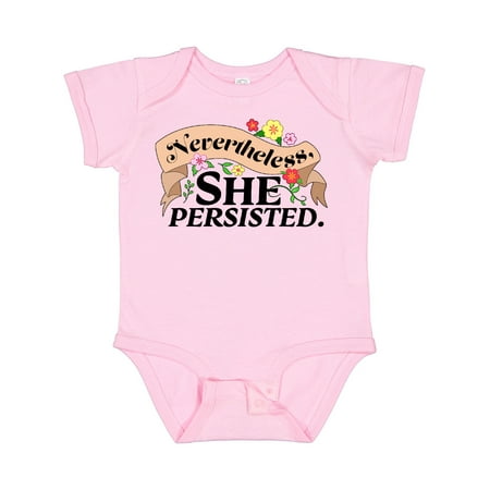 

Inktastic Nevertheless She Persisted with Flowers Gift Baby Boy or Baby Girl Bodysuit