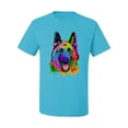 thumbnail image 2 of Colorful Happy German Shepherd Dog Animal Lover Men's Graphic T-Shirt, Light Turquoise, 5XL, 2 of 3