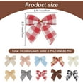 thumbnail image 2 of 1 Box 40Pcs 10 Colors Christmas Bows Ornaments Buffalo Plaid Bows Xmas Tree Topper Bowknot Tie Wreath Garland Ribbon Sewing Decoration for Home Indoor Outdoor Wedding Party, 2 of 5