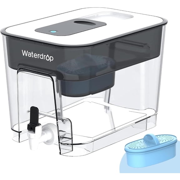 Waterdrop WFD-22L-A Alkaline Water Filter Dispenser, Large 40-Cup Water Filter Pitcher, Healthy, Clean & Toxin-Free Mineralized Alkaline Water, 100-Gallon, BPA Free, Black