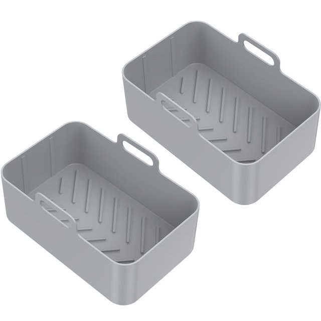 Silicone Pot for Ninjas Dual Air Fryer Reusable Silicone Air Fryer Liner Easy Cleaning Food Safe Air Fryer Accessories Air Fryer Rack Accessories for Air Fryer Oven Microwave