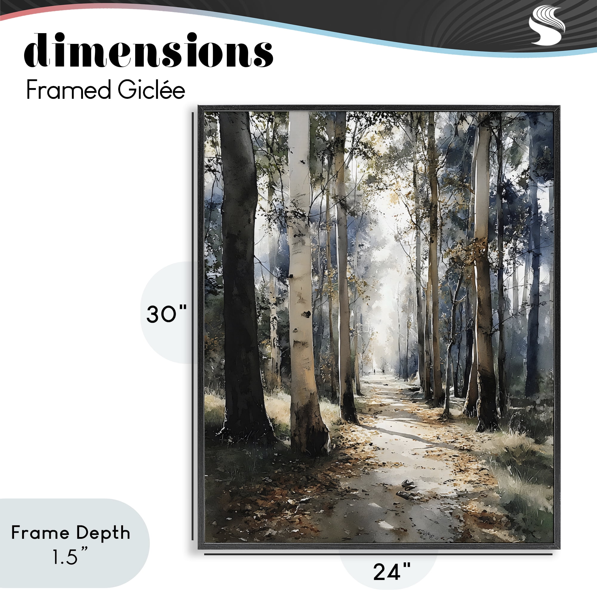 Stupell Industries Path in Autumn Light Black Framed Giclee Art, design by Franklyn Gregory