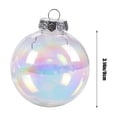 thumbnail image 3 of HongHeng 3.14" Iridescent Ornaments Balls, 1Pc Plastic Clear Christmas Balls Fill-able Mini Ornaments for Crafts Holiday Party Xmas Tree Decorations Home Decor, 3 of 8