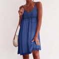 thumbnail image 2 of Women's Lace Mini Dress Casual Sleeveless Summer Beach Fashion Sexy Loose Hem Cute Flowy Comfortable Stylish Trendy Outfit, 2 of 2