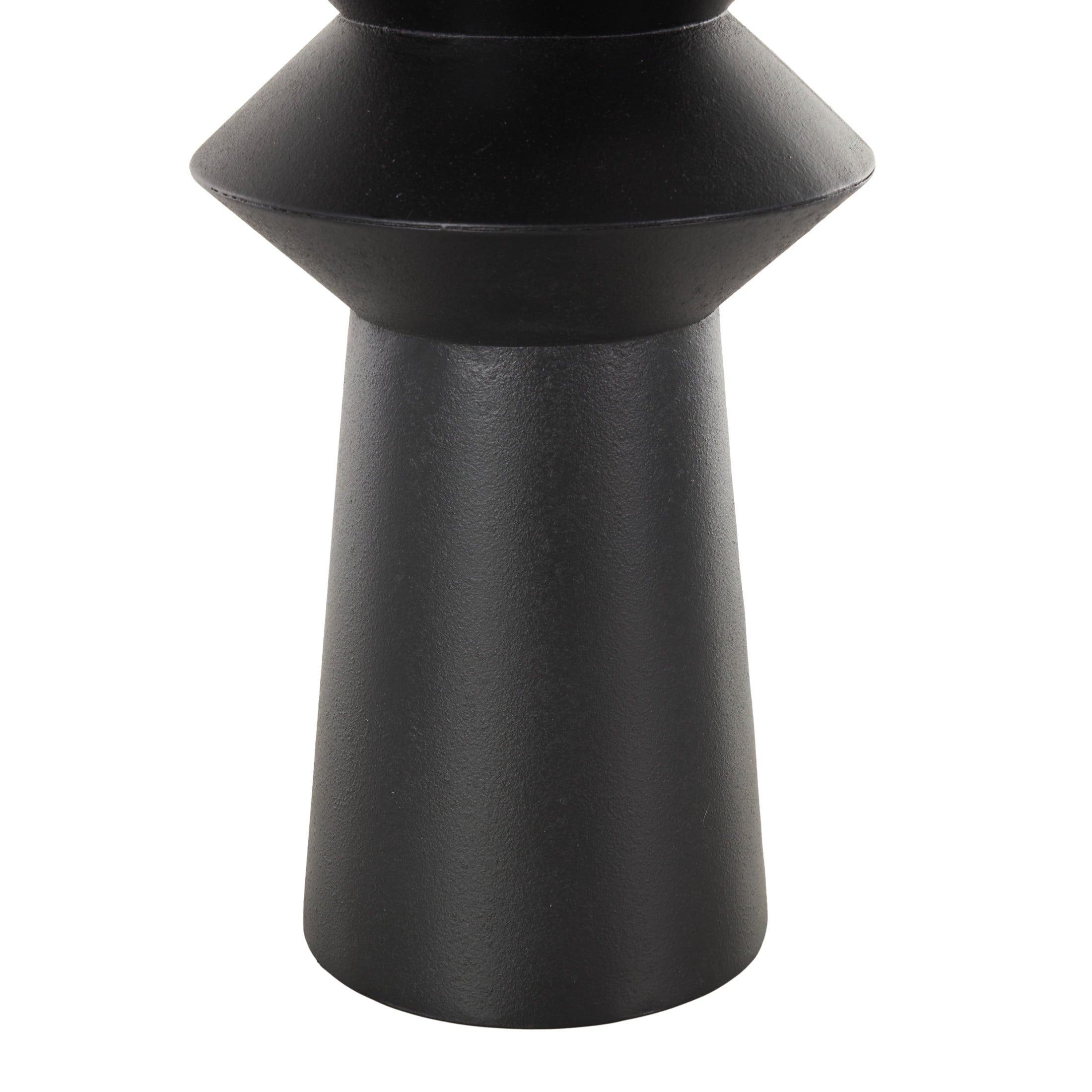 DecMode 24" Art Deco Fluted Black Metal Vase