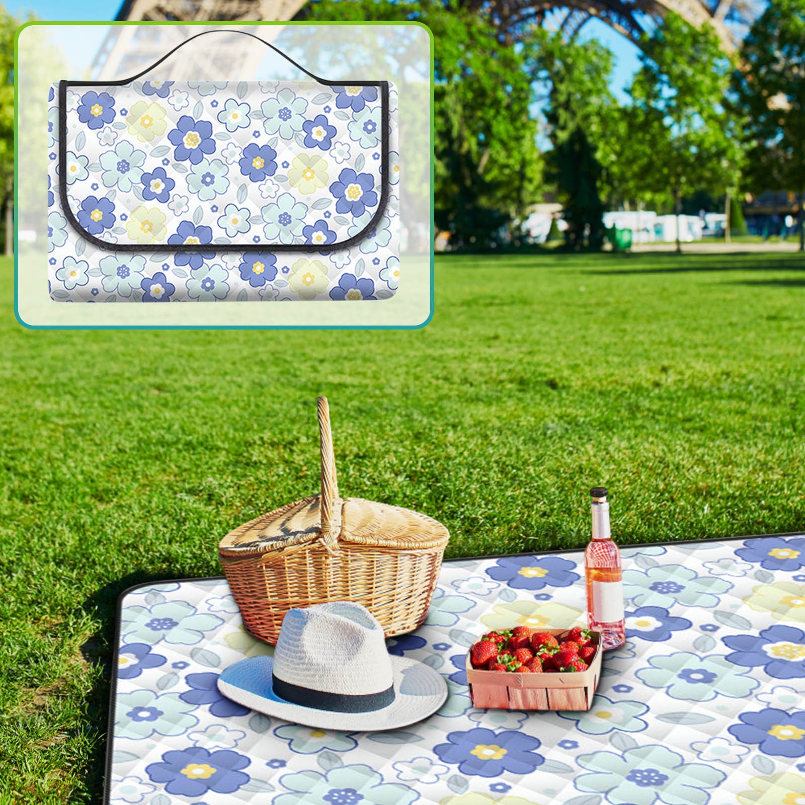 Picnic Blankets Gnobogi Outdoor Picnic Blanket, Foldable Waterproof