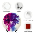 thumbnail image 4 of Gaeub Dual Skulls Colorful Fusion Print Ceramic Plate,Dinner Plates,Bone China Decorative Plates with Display Stand,Art Ceramic Ornaments for Wall Hanging Decoration-6in, 4 of 6