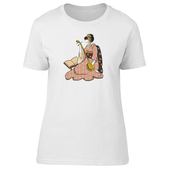 Geisha Playing A Shamisen T-Shirt Women -Image by Shutterstock, Female XX-Large