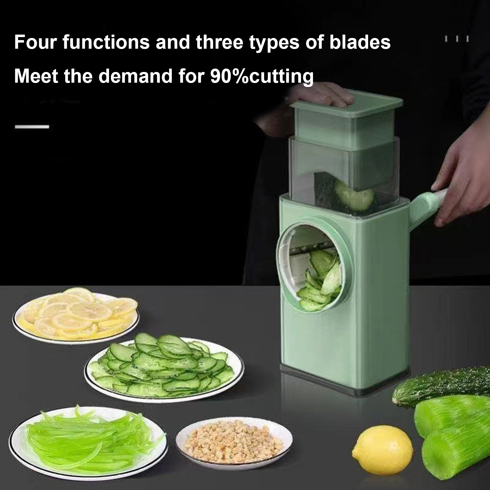 Doolland Vegetable Slicer ，Hand Crank Cutter Multifunctional Chopper Veget  Graters Shredders Fruit Kitchen Tool with Kinds of Replaceable Blades for  Vegetable Tomato Potato Cheers